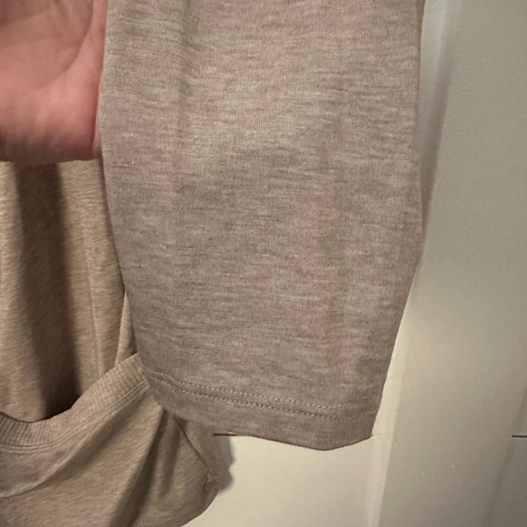 ATHLETA Woman Encore tan polyester activewear casual yoga athleisure wrap too LT - Picture 8 of 14